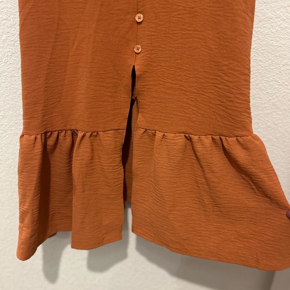 Rust Orange Ruffle Dress - Picture 3 of 6